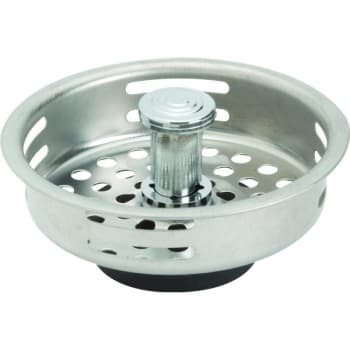 Sink Basket, 3-5/16" Diameter, Stainless Steel, Rubber Plug Bottom, Package Of 5