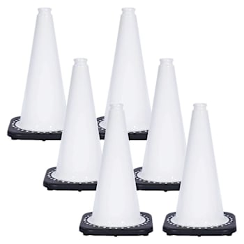 Mr. Chain 18" White Traffic Cones Package Of 6