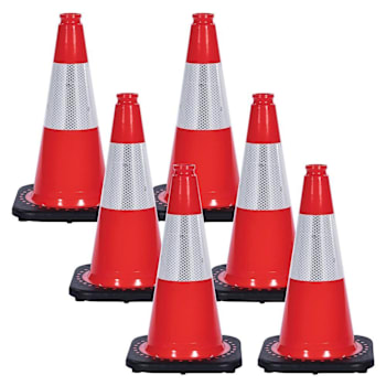 Mr. Chain 18" Red Reflective Traffic Cones Package Of 6