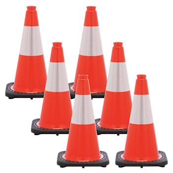 Mr. Chain 18" Orange Reflective Traffic Cones Package Of 6