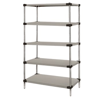 Image for Quantum Storage Systems 5 Stainless Steel Solid Shelf Starter Kit, 21"X72"X86" from HD Supply