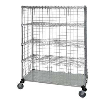 Quantum Storage Systems Enclosure Wire Cart, 5 Shelves, Label Holder 24"X60"X80"