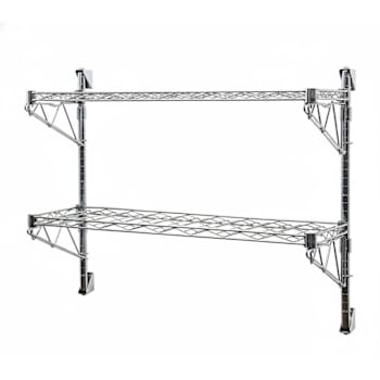 Quantum Storage Systems Single Wine Cantilever, 2 Shelf, 14" X 34" X 48", Chrome