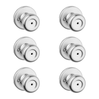 Image for Kwikset Tylo Satin Chrome Bed/Bath Privacy Door Knob Contractor Pack, Case Of 6 from HD Supply