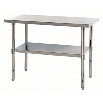 Quantum Storage Systems Stainless Steel Table With Undershelf, 24" X 48" X 34"