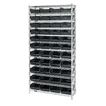 Quantum Storage Systems 12 Wire Shelf Unit With 44 Conductive Bins, 12"X36"X74"