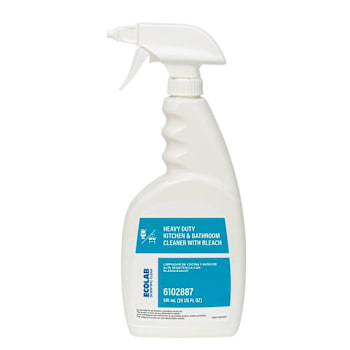 Ecolab Heavy Duty Kitchen & Bathroom Cleaner With Bleach 20 Fl Oz Case Of 12