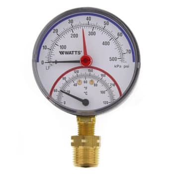 Image for Watts  Â 3" Bottom Entry Pressure & Temperature Gauge (0-75 Psi) from HD Supply