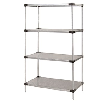Image for Quantum Storage Systems 4 Solid Shelf Starter Kit, 18" X 30" X 63", Galvanized from HD Supply
