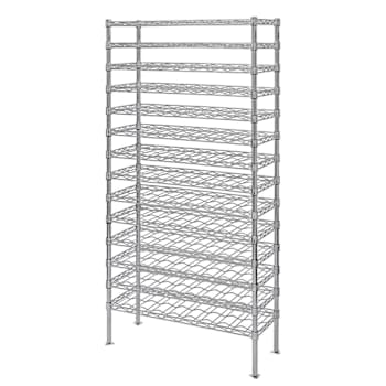 Quantum Storage Systems Wine Bulk Shelving Unit, 14" X 48" X 74, Chrome