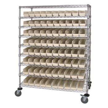 Image for Quantum Storage Systems Wire Catheter Cart With 80 Ivory Bins, 24" X 48" X 69" from HD Supply