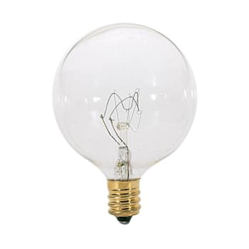 Image for Satco 25 Watt G16.5 Incandescent Bulb, Dimmable, Candelabra, Clear, Case Of 25 from HD Supply