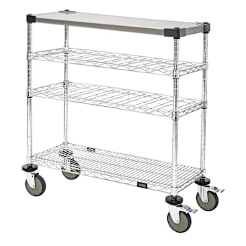 Image for Quantum Storage Systems Wine Cradle Cart, 14" X 48" X 40", Stainless / Black from HD Supply