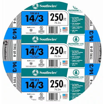 Image for Southwire 14/3 Solid Cu Uf-B With Ground Wire, Gray, 250' Coil from HD Supply