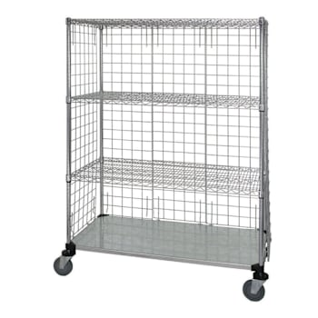 Image for Quantum Storage Systems Enclosure Wire Cart With 4 Shelves, 24" X 48" X 69" from HD Supply
