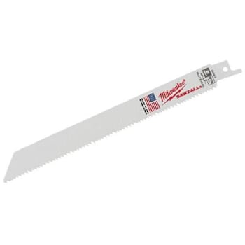 Image for Milwaukee 8" Sawzall Standard Multi-Material Reciprocating Saw Blade, 8/12 TPI from HD Supply