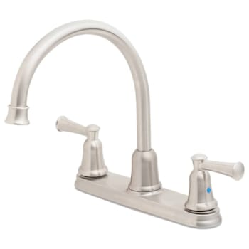 Image for CFG Capstone Stainless Steel Double Handle High-Arc 2 GPM Kitchen Faucet with Side Sprayer from HD Supply