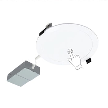 Halco 6" LED Push Lens Slim Downlight, Baffle Trim, Select Cct, 13 Watt