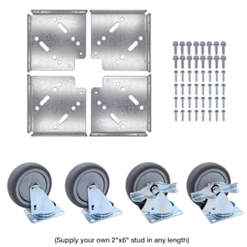 Snap-Loc Wood Dolly Kit With 4" Thermoplastic Casters