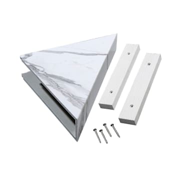 Palisade Vinyl Corner Shower Shelf, 14.56" X 7.12", Carrara Marble