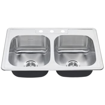Image for American Standard® Colony™ Double Bowl Stainless Steel Sink ADA 33x22x6" 3 Hole from HD Supply