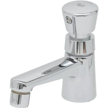T & S® Metering Faucet, 0.5 GPM, 0.875" Spout, Polished Chrome