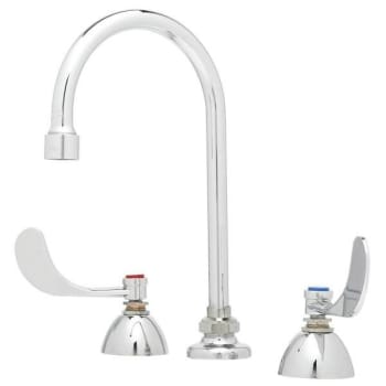 T & S® Widespread Lavatory Faucet, 1.5 Gpm, 6.187" Spout, 8" Center, Polished Chrome