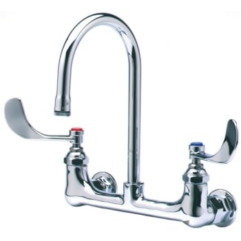 Image for T & S Pantry Faucet 8" Center 4" Wrist Handles Chrome 5.23 Gpm from HD Supply