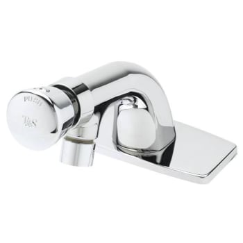 Image for T & S® Metering Faucet, 0.5 Gpm, 1.875" Spout, 4" Center, Polished Chrome from HD Supply