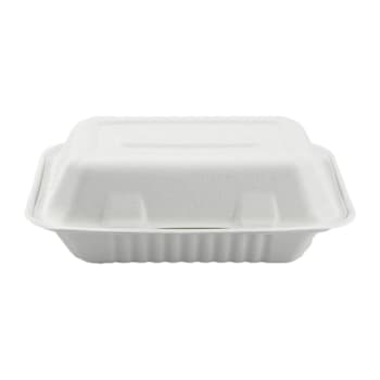 RDI-USA Bagasse Clamshell 9x6 1-Compartment Case Of 200
