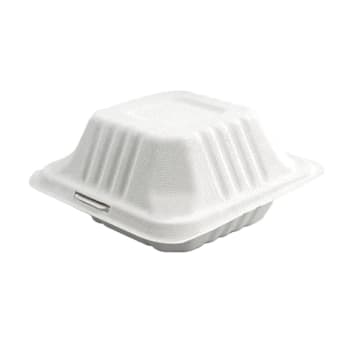 RDI-USA Bagasse Clamshell 6x6 1-Compartment Case Of 500