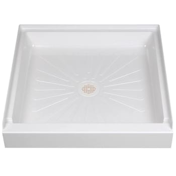 E.l. Mustee Durabase 32 X 32 Alcove Shower Pan Base With Center Drain In White