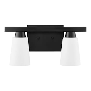 Image for ETI Kestle 18" 2-Light Vanity Light With Night Light Mode, Matte Black from HD Supply