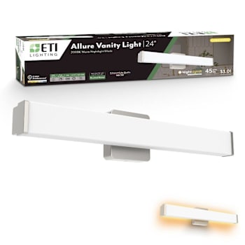 Image for ETI Allure 24" 1-Light LED Vanity Fixture, Night Light, Brushed Nickel from HD Supply