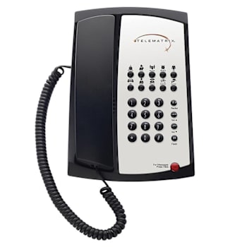 Telematrix 3100mw10 Black Analog 1 Line Phone With 10 Guest Service Keys