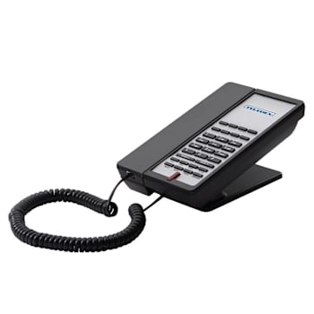 Teledex E200 2L Corded Phone With 8 Gsk, Black, Speakerphone