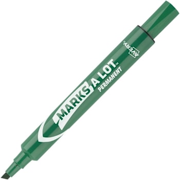 Avery Large Permanent Ink Markers Chisel Point Green Ink Package Of 12