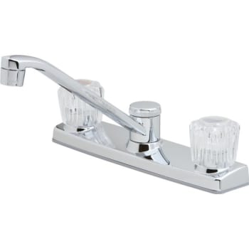 Pfister 2 Handle Kitchen Faucet, 1.8 GPM, Chrome, Acrylic Handles