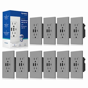 Image for Elegrp 30w 6.0 Amp 3-Port USB Wall Outlet, Matte Gray Package Of 10 from HD Supply