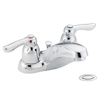 Moen Chateau Chrome 2-Handle Low-Arc 1.2 GPM Bathroom Faucet with Pop-Up