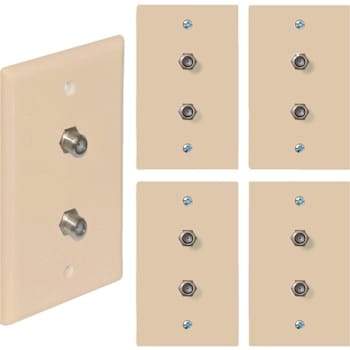 Newhouse Hardware 2-Port TV Cable Wall Plate, Ivory Package Of 5