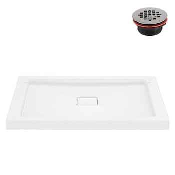 Streamline Dt-2233-110 42"X 34" Alcove Pp Shower Base White W/Center Drain Inc.
