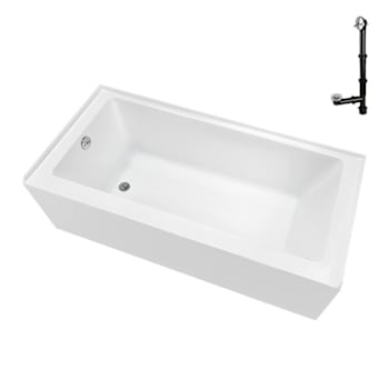 Streamline Nal-5600-Ch 66"X 32"Acrylic Alcove Bathtub White W/ LH Drain Chrome