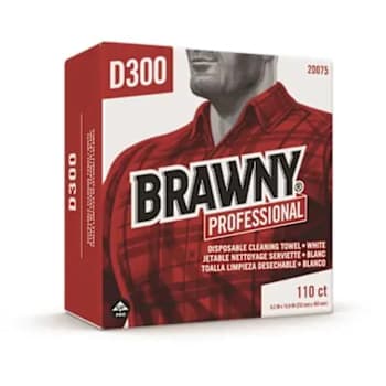 Image for Brawny Professional D300 White Disposable Cleaning Towel Tall Box from HD Supply