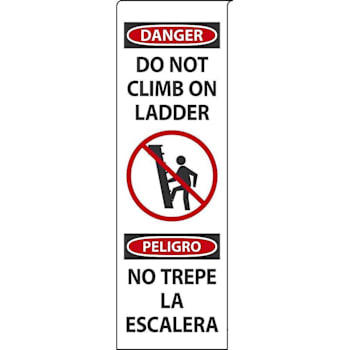 Accuform Bilingual Ladder Shield 42" X 13.25" Aluminum