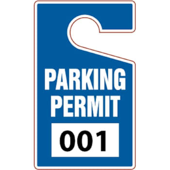 Accuform Parking Permit Numbered 001-099 Laminated Plastic Blue Package Of 99