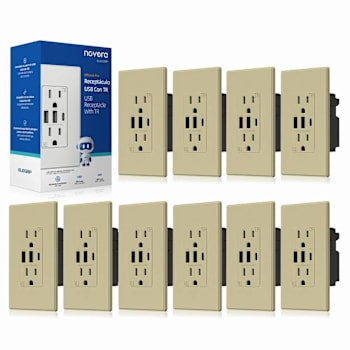 Image for Elegrp 30w 6.0 Amp 3-Port USB Wall Outlet, Matte Ivory Package Of 10 from HD Supply
