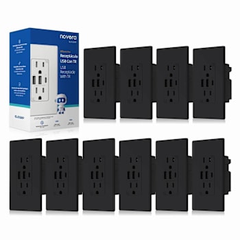 Image for Elegrp 30w 6.0 Amp 3-Port USB Wall Outlet, Matte Black Package Of 10 from HD Supply