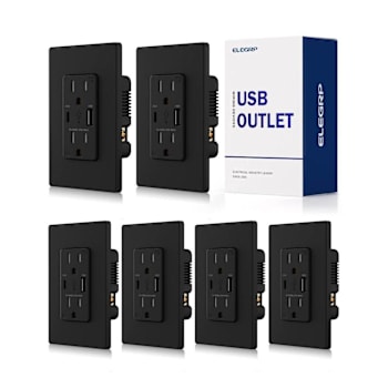 Image for Elegrp 38w Type A & C USB Wall Outlet, Black Package Of 6 from HD Supply