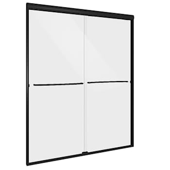 Craft + Main Cove 58 × 55-Inch Frameless Sliding Tub Door Clear/Matte Black